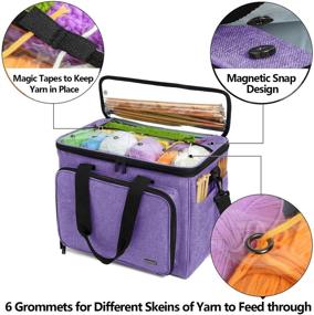 img 3 attached to Organize Your Knitting Projects with the Teamoy Yarn Tote Organizer - Purple, No Accessories Included
