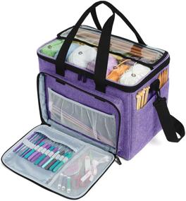 img 4 attached to Organize Your Knitting Projects with the Teamoy Yarn Tote Organizer - Purple, No Accessories Included