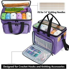img 2 attached to Organize Your Knitting Projects with the Teamoy Yarn Tote Organizer - Purple, No Accessories Included