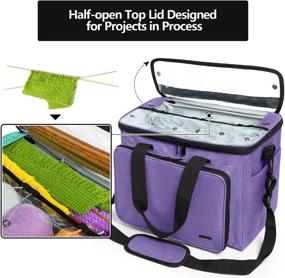img 1 attached to Organize Your Knitting Projects with the Teamoy Yarn Tote Organizer - Purple, No Accessories Included