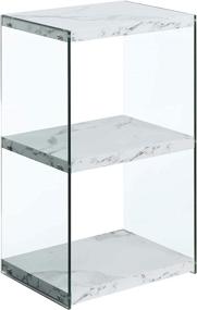 img 2 attached to Convenience Concepts White Faux Marble SoHo 3 Tier Tower Bookcase