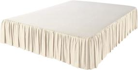 img 3 attached to 🛏️ 21 Inch Drop Queen Ivory Ruffled Bed Skirt with Platform - Mattress-Homes, Available in All Bed Sizes and Colors