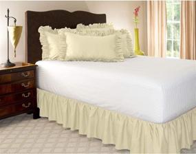 img 1 attached to 🛏️ 21 Inch Drop Queen Ivory Ruffled Bed Skirt with Platform - Mattress-Homes, Available in All Bed Sizes and Colors
