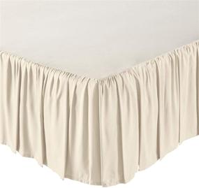img 4 attached to 🛏️ 21 Inch Drop Queen Ivory Ruffled Bed Skirt with Platform - Mattress-Homes, Available in All Bed Sizes and Colors