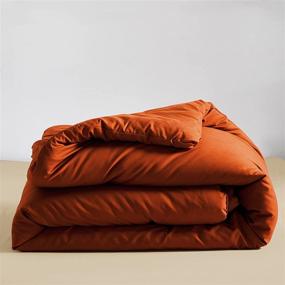 img 1 attached to 🧡 KAREVER Rust Comforter Sets Queen - Solid Burnt Orange Bedding Set, Caramel Color Terracotta - 3 Pieces Women Lightweight Blanket, Rust Quilts Set