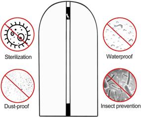 img 1 attached to 👗 Pwsap 12 набор воздухопроницаемых покровов для одежды с застежкой-молнией | Вешалки для платьев и костюмов | Защита от моли в хранении и в путешествиях | Прозрачные пылевые покрытия для гардероба