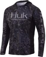 huk men's icon x camo hoodie: performance shirt with upf 30+ sun protection, long-sleeve comfort logo