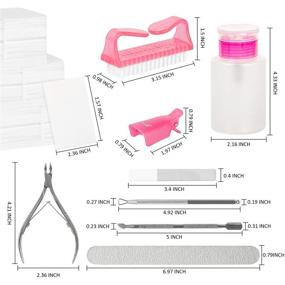 img 3 attached to Набор инструментов для снятия лака для ногтей JOYJULY: Зажимы для ногтей, 540 безворсовых патчей, нано стеклянные пилки, кисть и триммер с пушкой для кутикулы, бутылка сжатия объемом 150 мл.