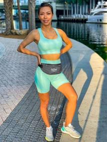 img 3 attached to 🏃 Unisex Running Waist Belt Fanny Pack with Phone Holder for Fitness, Travel, and Festivals - Grey