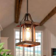 🏡 lnc a03408 faux-wood pendant lighting: farmhouse hanging fixture for kitchen island, bedroom, dining room, hallway, foyer - brown логотип