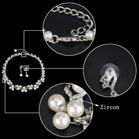 img 1 attached to 💎 Sparkling EVER FAITH Austrian Crystal CZ Simulated Pearl Victorian Style Jewelry Set – Necklace, Earrings, and Bracelet – Clear