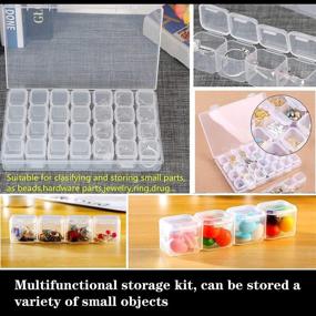img 1 attached to Diamond Painting Storage Containers- 2 Pack Portable Plastic Organizer with 28 Grids | Transparent Embroidery Storage Container for Nail Diamonds and Beads