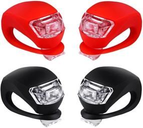 img 4 attached to 🚲 Malker Silicone LED Bike Light Set - Front and Rear Bicycle Light Kit: Waterproof, Safety Road & Mountain Bike Lights, Batteries Included (4 Pack: 2pcs White & 2pcs Red)