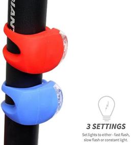 img 1 attached to 🚲 Malker Silicone LED Bike Light Set - Front and Rear Bicycle Light Kit: Waterproof, Safety Road & Mountain Bike Lights, Batteries Included (4 Pack: 2pcs White & 2pcs Red)