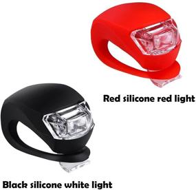 img 2 attached to 🚲 Malker Silicone LED Bike Light Set - Front and Rear Bicycle Light Kit: Waterproof, Safety Road & Mountain Bike Lights, Batteries Included (4 Pack: 2pcs White & 2pcs Red)