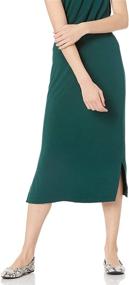 img 4 attached to 👗 Effortlessly Stylish: Amazon Essentials Women's Pull on Knit Midi Skirt