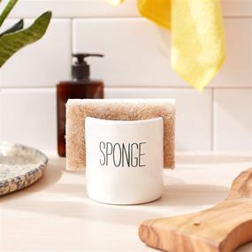 img 1 attached to 🍽️ Mud Pie Kitchen Sponge Holder Caddy in Off White, Enhanced SEO