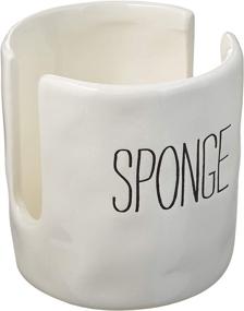 img 4 attached to 🍽️ Mud Pie Kitchen Sponge Holder Caddy in Off White, Enhanced SEO