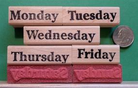 img 1 attached to 📅 Days of the Week Rubber Stamp Set (Pack of 7) - Ideal for Teaching, Card Making, DIY Crafts, and Scrapbooking