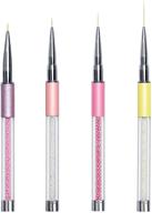 💅 ahier 4pcs nail art liner brushes: precision nail design pens for uv gel painting, dotting & drawing - sizes 5/9/11/20mm logo