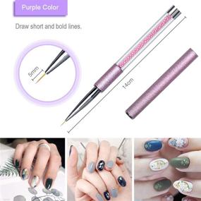 img 2 attached to 💅 Ahier 4PCS Nail Art Liner Brushes: Precision Nail Design Pens for UV Gel Painting, Dotting & Drawing - Sizes 5/9/11/20mm