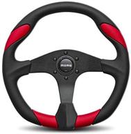 enhance your driving experience with the momo qrk35bk0r quark red 350 mm urethane steering wheel logo