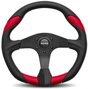 img 1 attached to Enhance Your Driving Experience with the MOMO QRK35BK0R Quark Red 350 mm Urethane Steering Wheel