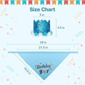 img 3 attached to 🎉 Adjustable Dog Birthday Bandana & Hat Set - Hat with Numbers Triangle Scarf for Cute Party Decorations, Ideal Supplies for Medium Small Dogs Cats and Puppies