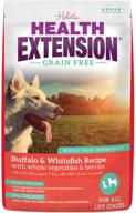 optimal nutrition for dogs: health extension grain free dry dog food - buffalo & whitefish recipe logo