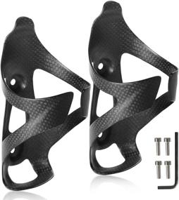 img 4 attached to 🚴 Ultra-Light Full Carbon Fiber Bike Drink Water Bottle Cage Holder for Road Bike MTB Cycling - Set of 2