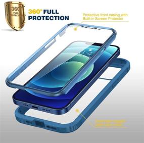 img 3 attached to 📱 Diaclara iPhone 12/12 Pro Case - Full Body Rugged Case with Touch Sensitive Anti-Scratch Screen Protector, Soft TPU Bumper Case (6.1") - Blue and Clear