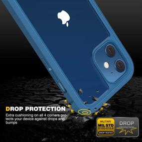 img 2 attached to 📱 Diaclara iPhone 12/12 Pro Case - Full Body Rugged Case with Touch Sensitive Anti-Scratch Screen Protector, Soft TPU Bumper Case (6.1") - Blue and Clear