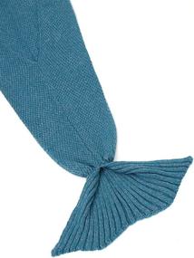 img 1 attached to BURKLETT Seasons Crochet Mermaid Sleeping Bedding