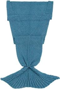 img 3 attached to BURKLETT Seasons Crochet Mermaid Sleeping Bedding