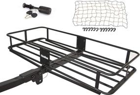 img 4 attached to 🚚 Heininger HitchMate 4013: Black Deluxe Fold-Up Cargo Carrier Kit with Webbing and Hitch Lock - Ultimate Storage Solution