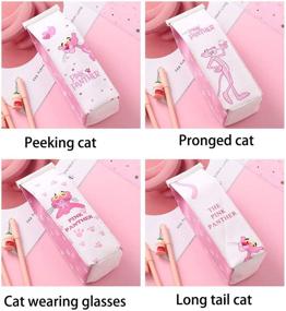 img 1 attached to Colorful and Spacious Milk Carton Pencil Case by Warmword: A Cute Cat Wearing Glasses Design!