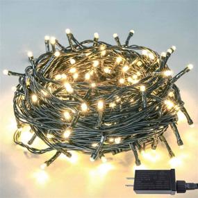 img 4 attached to 🎄 Enhanced 82FT 200 LED Christmas String Lights: Extendable Green Wire, Ultra-Bright with 8 Modes, Waterproof Fairy String Lights for Xmas Tree Holiday - Warm White