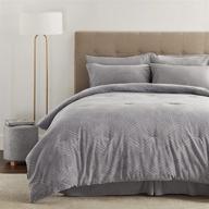🛏️ набор "bed in a bag" размера queen от bedsure - всесезонный спальный комплект с обратимым серым одеялом и простынями, включающий наволочку и наволочку на подушку. логотип