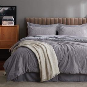 img 2 attached to 🛏️ Набор "Bed in a Bag" размера Queen от Bedsure - всесезонный спальный комплект с обратимым серым одеялом и простынями, включающий наволочку и наволочку на подушку.