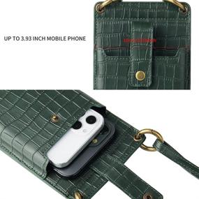 img 2 attached to 👜 [Enhanced] HIGHGO Women's Small Crossbody Cell Phone Wallet Shoulder Phone Purse, Travel Card Holder for iPhone 11/12/12 Pro Max/11 Pro/Xs Max Samsung, All Smartphone (Green)