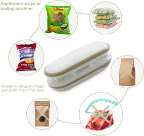 img 2 attached to 🔐 2-in-1 Mini Bag Sealer and Cutter: Portable Handheld Heat Resealer for Airtight Food Storage, Snack Bags, and Heat Vacuum Sealing with Hook