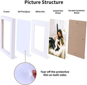 img 1 attached to 🖼️ Solid Wood 6x8 Picture Frame in White - Displaying Photos 4x6 with/without Mat for Wall or Tabletop - Set of 2