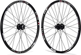 img 4 attached to 🚲 BUCKLOS Mountain Bike Wheelset: High Performance Aluminum Alloy 32H Disc Brake MTB Wheelset | Available in 26/27.5/29 Inch | Quick Release Front & Rear Wheels | Compatible with 7-11 Speed Cassette | Sleek Black Design