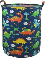 🦕 dinosaur laundry basket storage hamper with waterproof pe coating - large storage bins for kids boys & girls, office, bedroom, clothes & toys logo