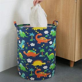 img 2 attached to 🦕 Dinosaur Laundry Basket Storage Hamper with Waterproof PE Coating - Large Storage Bins for Kids Boys & Girls, Office, Bedroom, Clothes & Toys