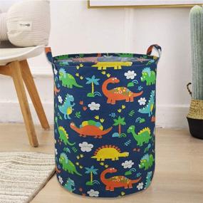 img 1 attached to 🦕 Dinosaur Laundry Basket Storage Hamper with Waterproof PE Coating - Large Storage Bins for Kids Boys & Girls, Office, Bedroom, Clothes & Toys