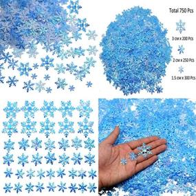 img 2 attached to Winter Wonderland Blue White Snowflake Decorations: Sparkling Snowflake Confetti for Christmas, Xmas, Holidays, or Birthdays!