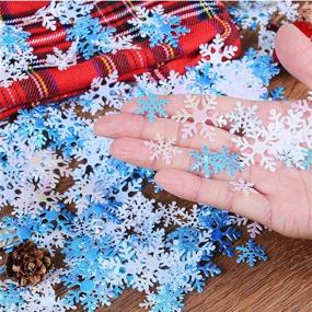 img 1 attached to Winter Wonderland Blue White Snowflake Decorations: Sparkling Snowflake Confetti for Christmas, Xmas, Holidays, or Birthdays!