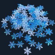 winter wonderland blue white snowflake decorations: sparkling snowflake confetti for christmas, xmas, holidays, or birthdays! logo