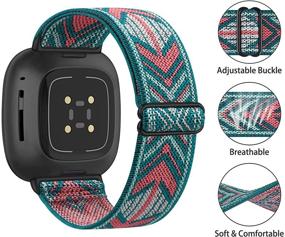 img 3 attached to 4 Pack Elastic Bands Compatible With Fitbit Versa 3 Bands / Fitbit Sense Bands Wellness & Relaxation in App-Enabled Activity Trackers
